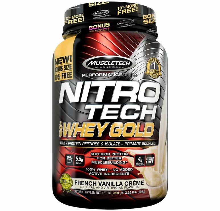 MuscleTech Nitrotech 100% Whey Gold French Vanilla 2.5lbs