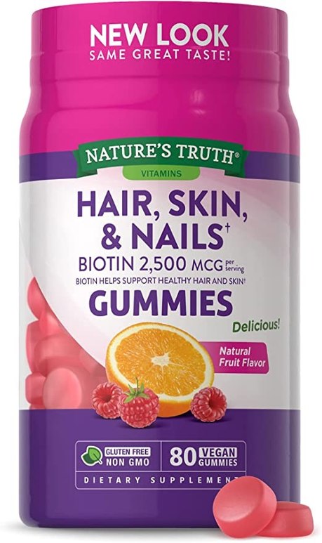 Nature&#039;s Truth Hair, Skin, Nails Natural Fruit Flavored Gummies, 80 Count