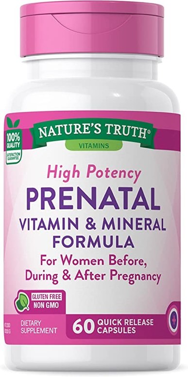 Nature&#039;s Truth Prenatal Vitamin and Mineral Formula Capsules, 60 Count