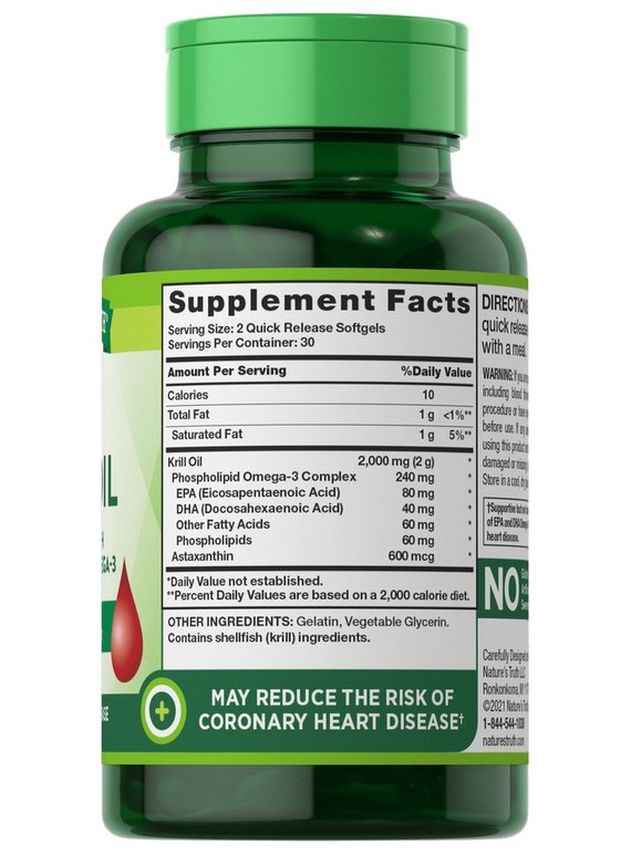 Nature&#039;s Truth Red KRILL OIL (60 Tablets) 2