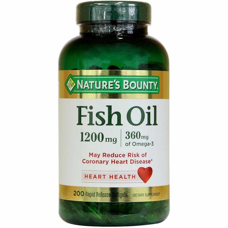 Natures Bounty 2400mg / 1200 mg Omega3 Fish Oil (200 Tablets)
