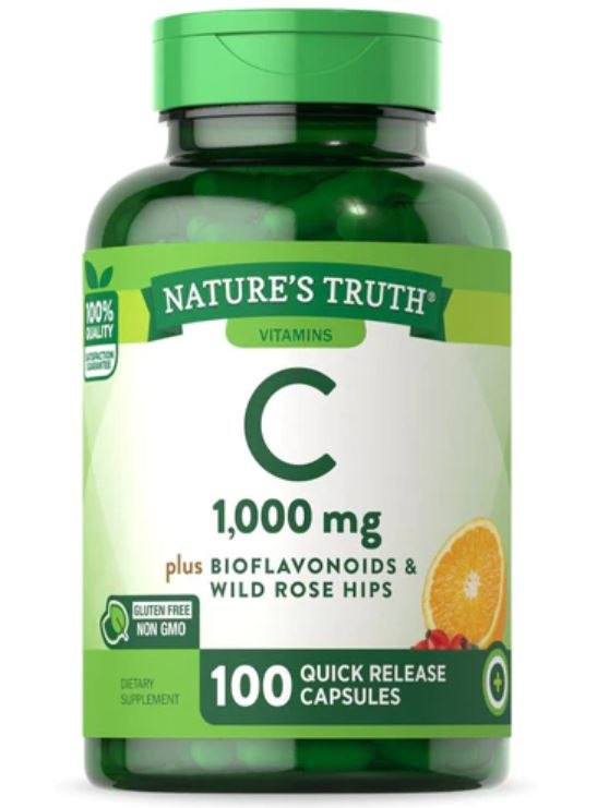Nature&#039;s Truth Vitamin C 1000mg plus Bioflavonoids & Wild Rose Hips (100 Tablets)
