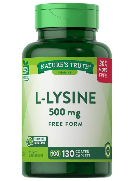 Nature&#039;s Truth L-LYSINE 500mg Bonus Tablets, 130 Caplets
