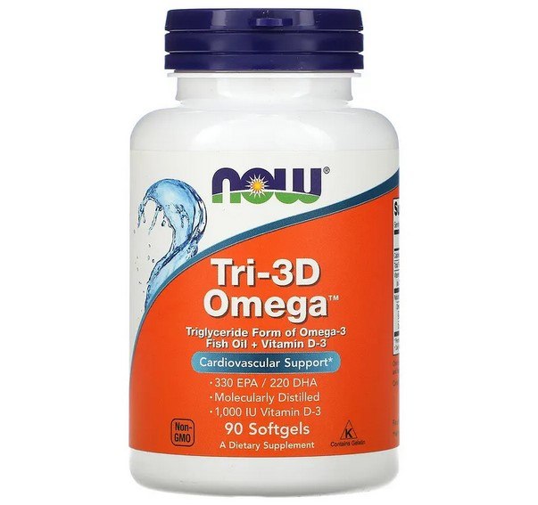 NOW Foods Tri-3D Omega (90 Tablets)