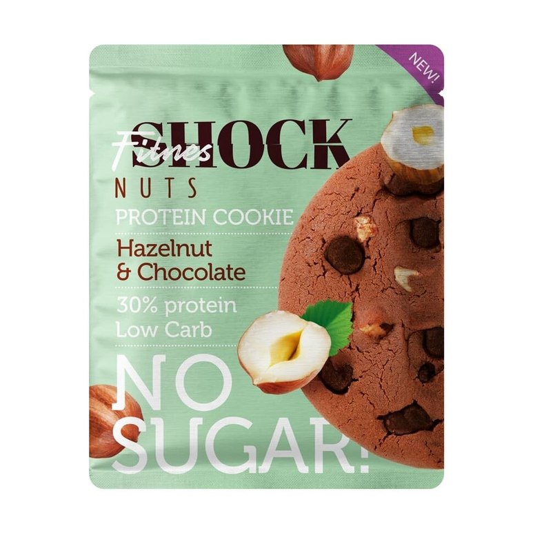 Fitness Shock Protein Cookie Nuts Hazelnut Chocolate
