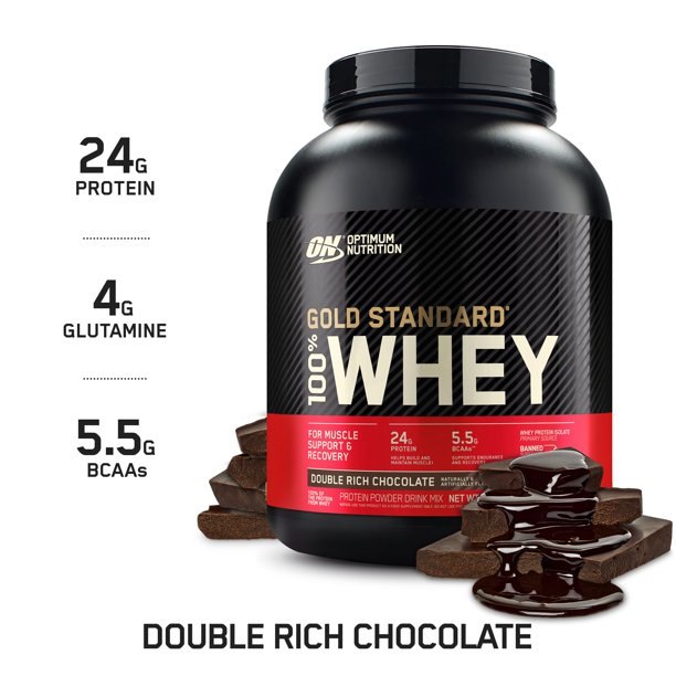 Optimum Nutrition Gold Std 100& Whey Double Rich Chocolate 5lb 4/Cs 2