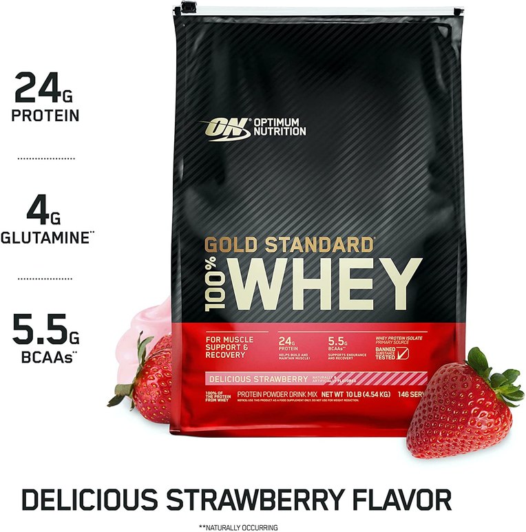 Optimum Nutrition Gold Std 100% Whey Del Strawberry 10lb 2/Cs 2