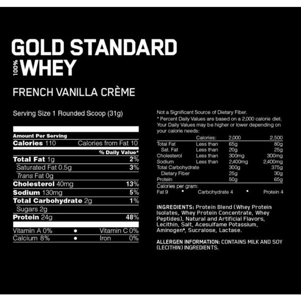 Optimum Nutrition Gold Std 100% Whey Fr Van Cr 5lb 4/Cs 4