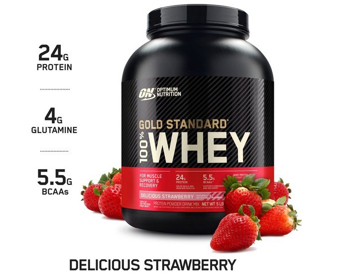 Optimum Nutrition Gold Standart 100% Whey Protein Powders Strawberry 5lb 3