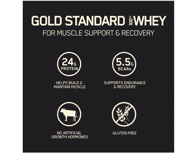 Optimum Nutrition Gold Standart 100% Whey Protein Powders Strawberry 5lb 4
