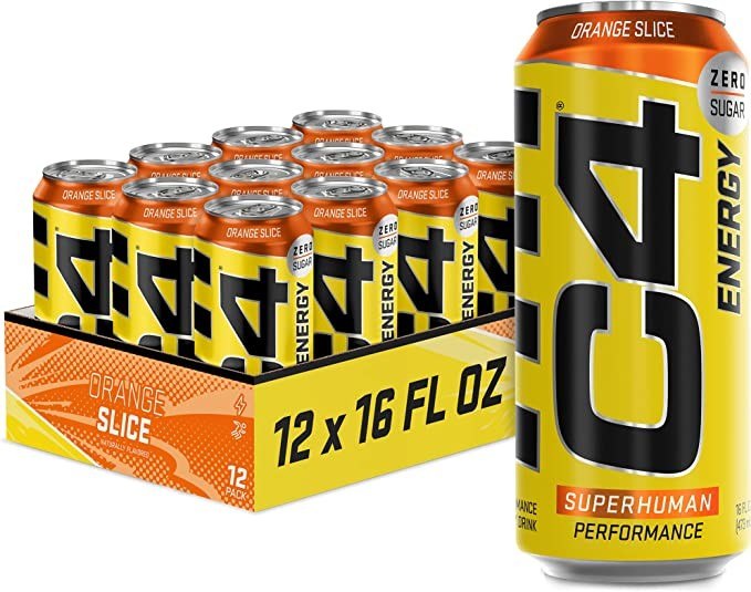 Cellucor C4 Energy Carbonated Zero Sugar Energy Drink, Orange Slice