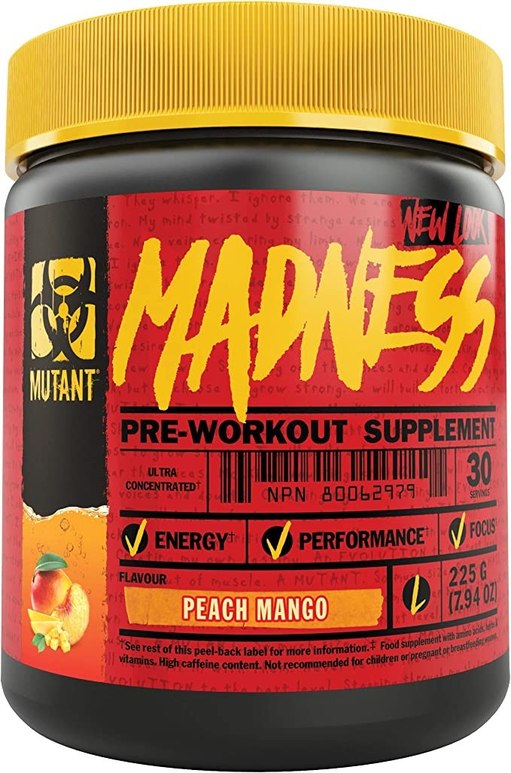Mutant Madness Pre Workout 30 Servings, Peach Mango