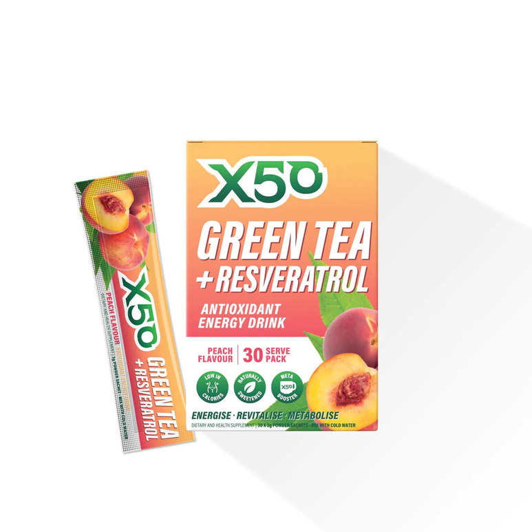 Tribeca Health X50 Green Tea Peach (30 Pack)