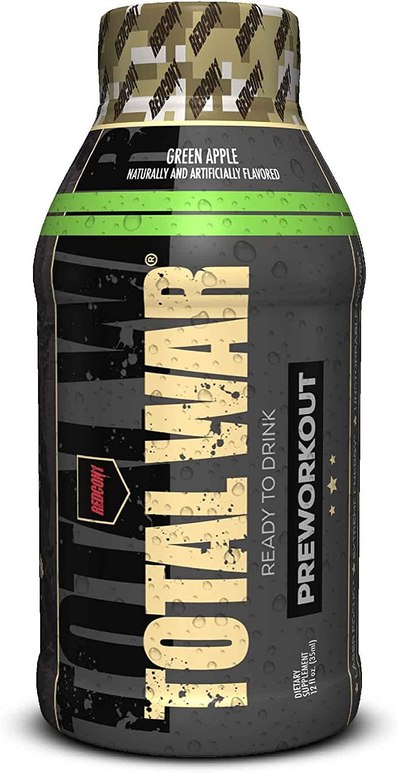 Redcon1 - Total War RTD - Ready to Drink Preworkout - 12 Pack - Green Apple