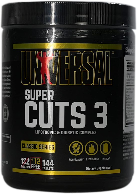 Universal Nutrition Super CUTS 3 130 TABS, 144 Count