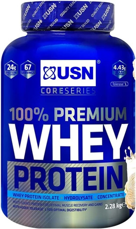 USN 100% Whey Vanilla 2.28 kg: Premium Whey Protein Whey Isolate Protein, Vanilla